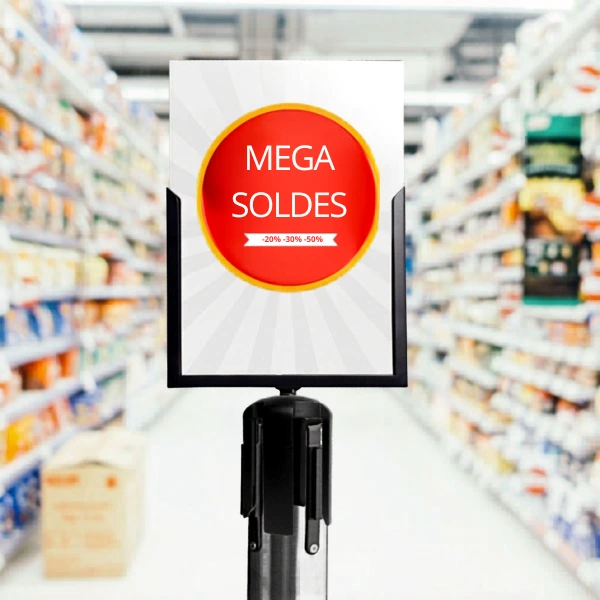 Panneau Mega Soldes balisage magasin TELNALINE