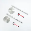 Poteaux de guidage acier brossé avec sangle blanc rouge pour balisage professionnel kit démonté TELNALINE