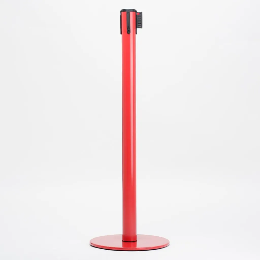 poteau-guidage-rouge-sangle-retractile.webp