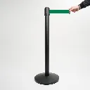 Poteau de guidage noir mat avec sangle verte et base conique professionnelle TELNALINE