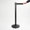 Poteau de guidage noir mat avec sangle noire et base conique TELNALINE