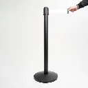 Poteau de guidage noir mat avec sangle blanche et base conique professionnelle TELNALINE
