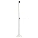 Poteau de guidage XL 220 cm acier brossé avec sangle noire et base conique TELNALINE