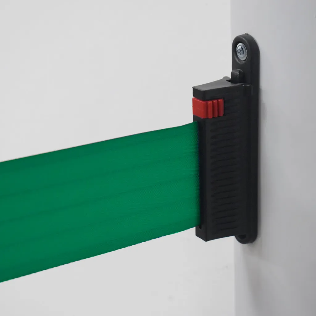Récepteur mural pour sangle rétractable verte compatible poteau de guidage TELNALINE