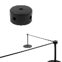 Configuration angle 90 degrés avec corde élastique et potelet professionnel noir mat TELNALINE