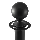Détail tête boule poteau de guidage noir mat professionnel TELNALINE