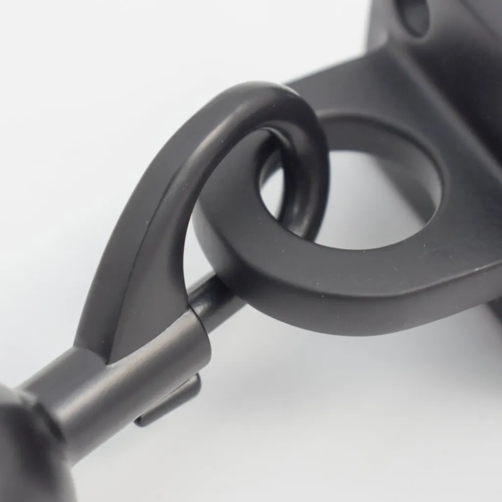 Support mural pour cordon avec mousqueton noir mat compatible poteaux de guidage TELNALINE