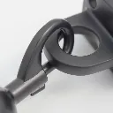 Support mural pour cordon avec mousqueton noir mat compatible poteaux de guidage TELNALINE