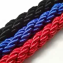 Cordons tressés de balisage rouge bleu et noir pour poteaux de guidage professionnels TELNALINE