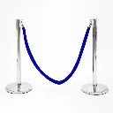 Poteaux de guidage chrome avec cordon bleu pour délimitation professionnelle TELNALINE