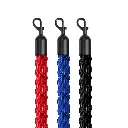 Poteaux de guidage noir mat avec cordon bleu en mise en situation professionnelle TELNALINE