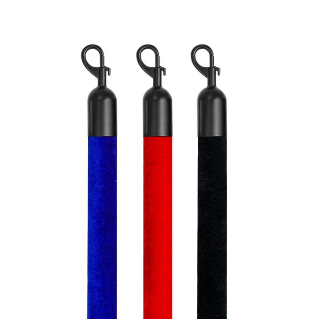 Cordons velours 2 m avec mousquetons noirs – coloris bleu, rouge et noir TELNALINE