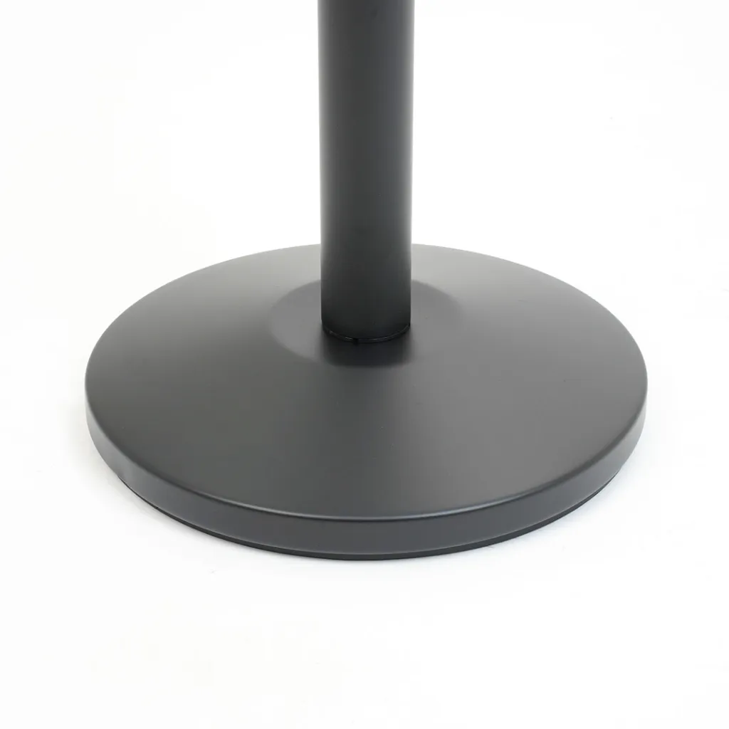 Détail base circulaire Ø 32 cm du poteau de guidage noir mat – stabilité optimale TELNALINE