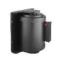 Enrouleur mural pivotant noir mat avec platine de fixation et mécanisme d'accroche sangle à repère rouge -TELNALINE