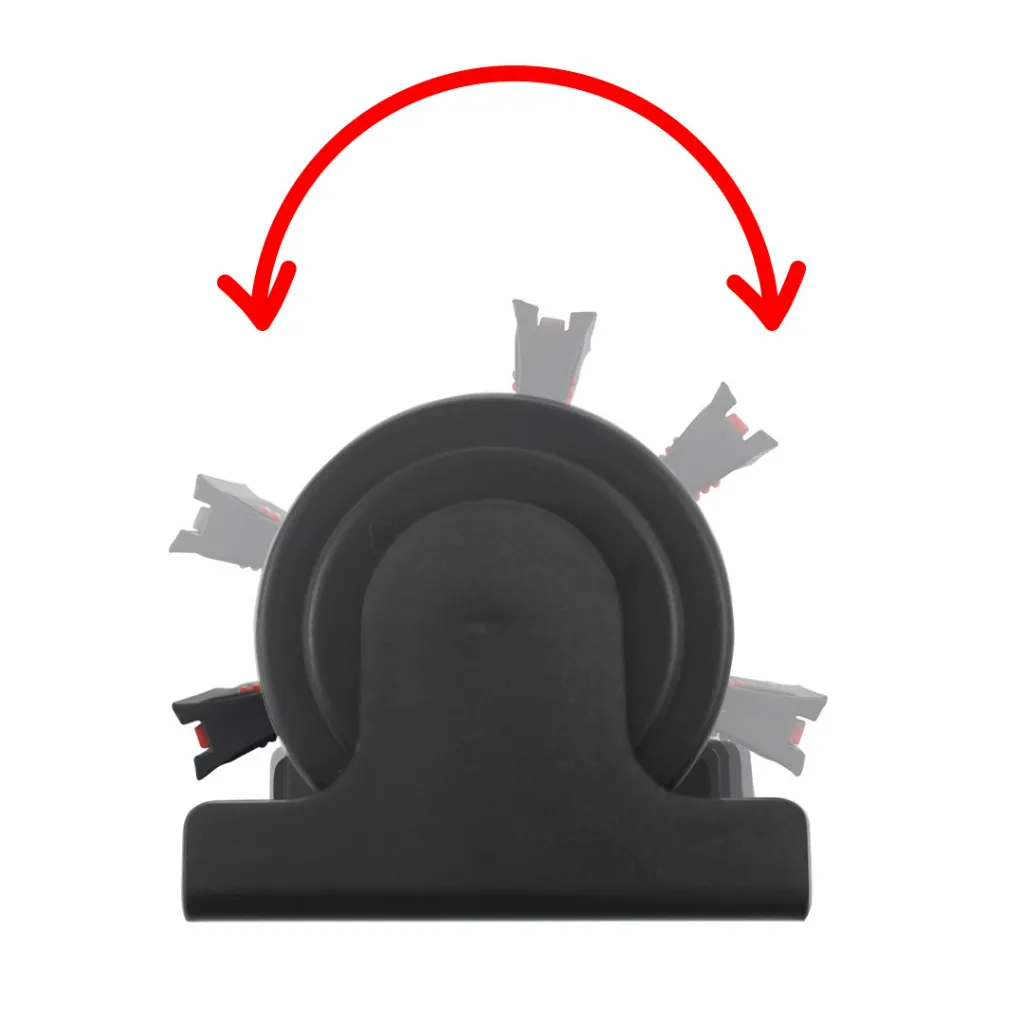 Schéma illustrant la rotation 180° du boîtier de l'enrouleur mural pivotant noir mat - TELNALINE