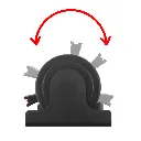 Schéma illustrant la rotation 180° du boîtier de l'enrouleur mural pivotant noir mat - TELNALINE