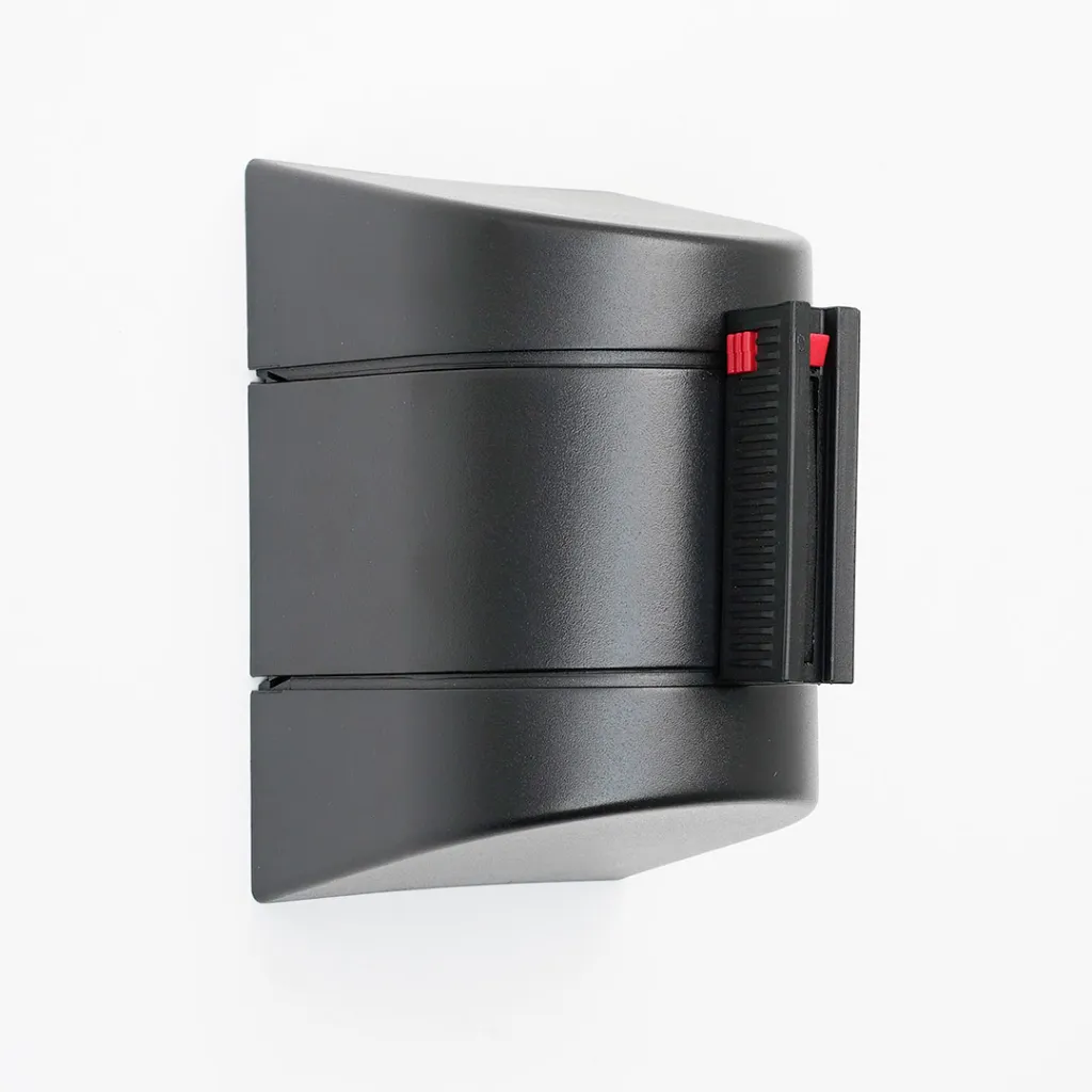 Enrouleur mural fix noir sangle rétractée TELNALINE