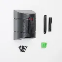 Kit enrouleur mural fix noir avec vis et chevilles TELNALINE