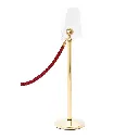 Porte-affiche A4 portrait en plexiglas transparent sur poteau de guidage à corde rouge finition dorée TELNALINE®