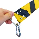 Détail mousqueton sur ruban jaune et noir 28m du chariot de signalisation aéroportuaire TELNALINE