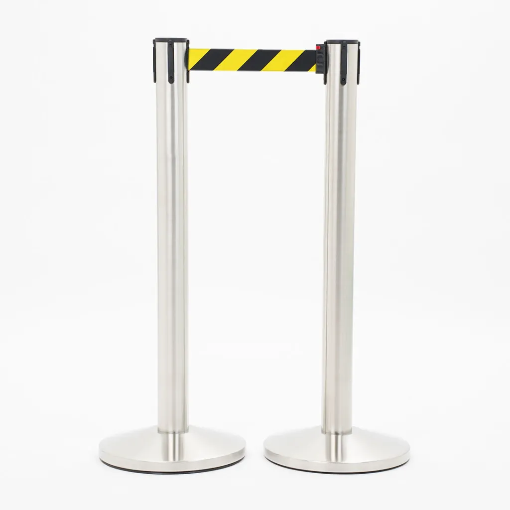 Poteaux de guidage à sangle jaune et noir pour balisage de sécurité transport TELNALINE