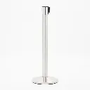 Poteau de guidage acier brossé sangle rentrée base conique TELNALINE