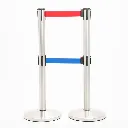 Poteau de guidage en acier brossé avec double sangle rétractable 2 x 3 mètres TELNALINE