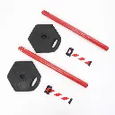 Poteau de guidage chantier PVC rouge avec kit de démontage professionnel TELNALINE