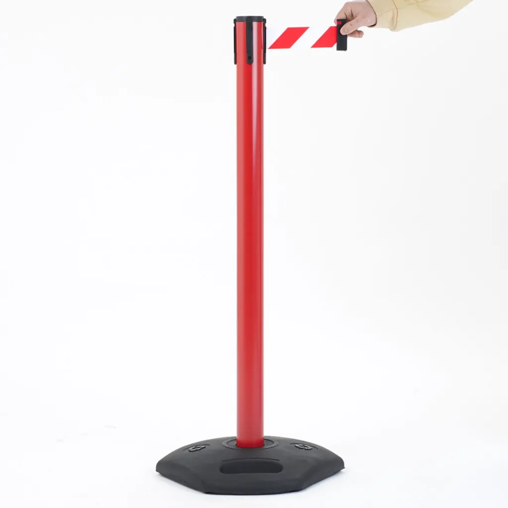 Sangle rétractable blanc rouge 3 mètres pour poteau de guidage professionnel extérieur TELNALINE