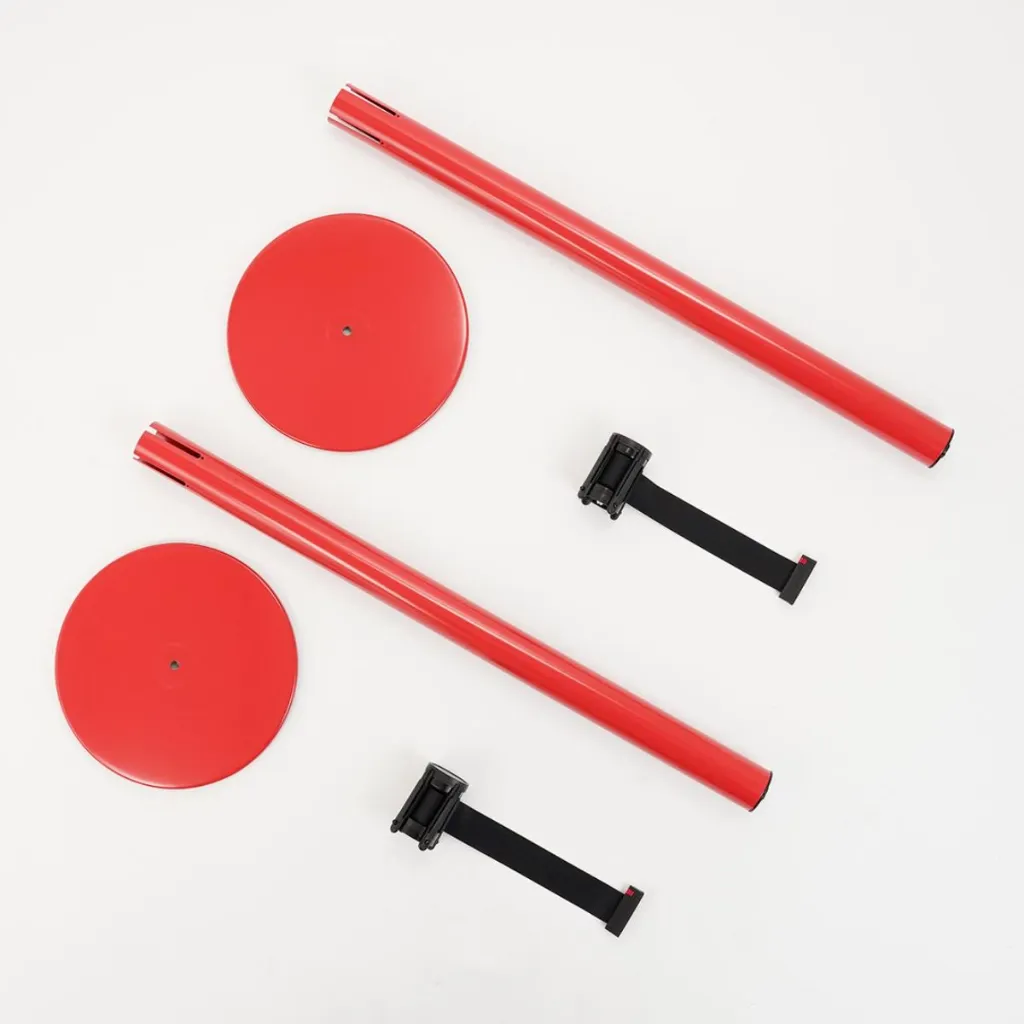 poteaux-guidage-rouge-sangle-noire-kit-demonté.webp