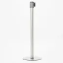 Poteau de guidage à sangle 3 m – Acier brossé – Base plate Ø 35 cm