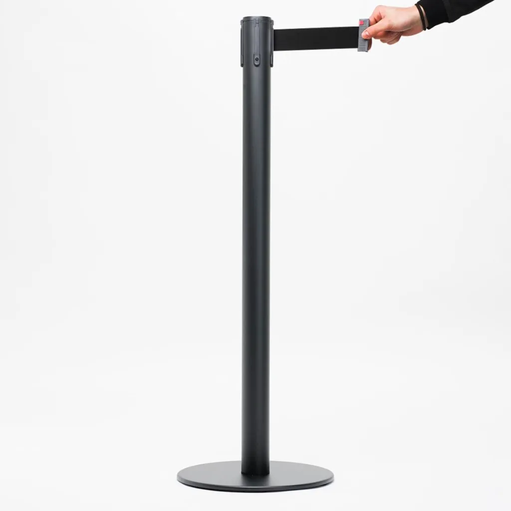 [TLN002KG] Poteau de guidage sangle 3m – Base plate 15 kg – Finition colorée (Noir mat)