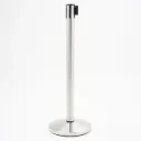 Poteau de guidage à sangle 3 m – Acier brossé – Base conique Ø 36 cm