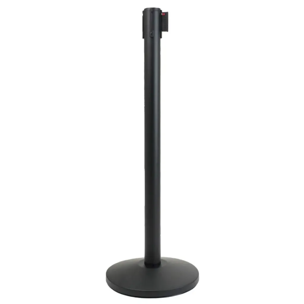 [TLNSTOP80] Poteau de guidage à sangle 3 m - Acier noir mat – Base conique Ø 36 cm