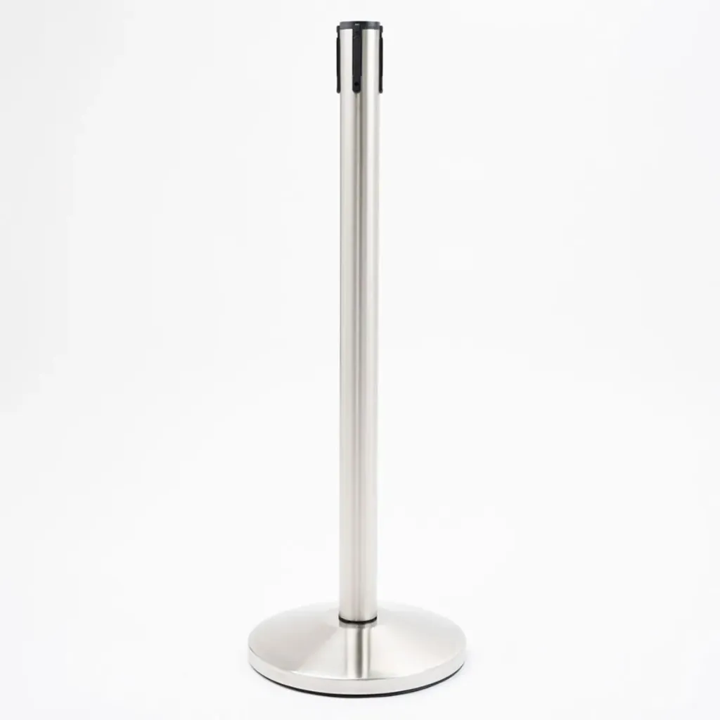 [TLNSTOP55] Poteau de guidage récepteur sans sangle – Acier brossé – Base conique Ø 36 cm