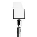 Porte-affiche A4 vertical – Noir – Pour poteau de guidage à sangle