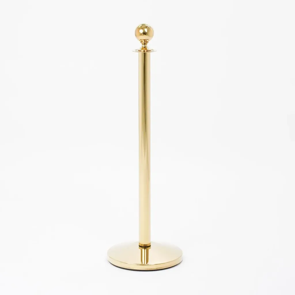 Poteau de guidage à corde – Doré – Tête boule