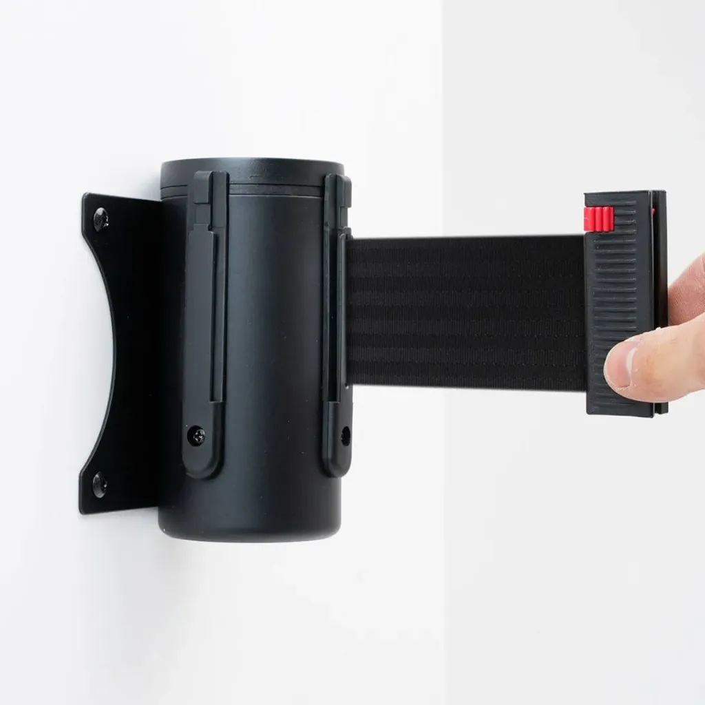 [TLNSTOP54-N] Enrouleur mural noir avec sangle de 3 mètres (Noir)