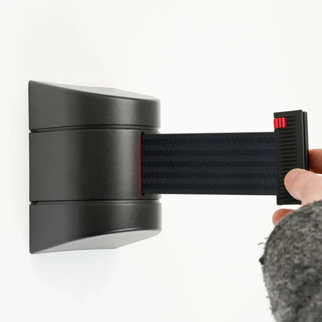 [TLNSTOP74/N] Enrouleur mural noir avec sangle de 5 mètres (Noir)