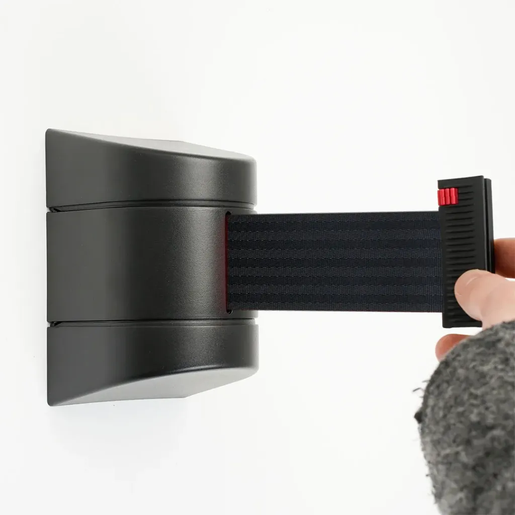 [TLNSTOP84-N] Enrouleur mural noir avec sangle de 10 mètres (Noir)
