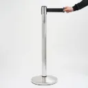 Poteau de guidage sangle 3m – Acier poli base conique