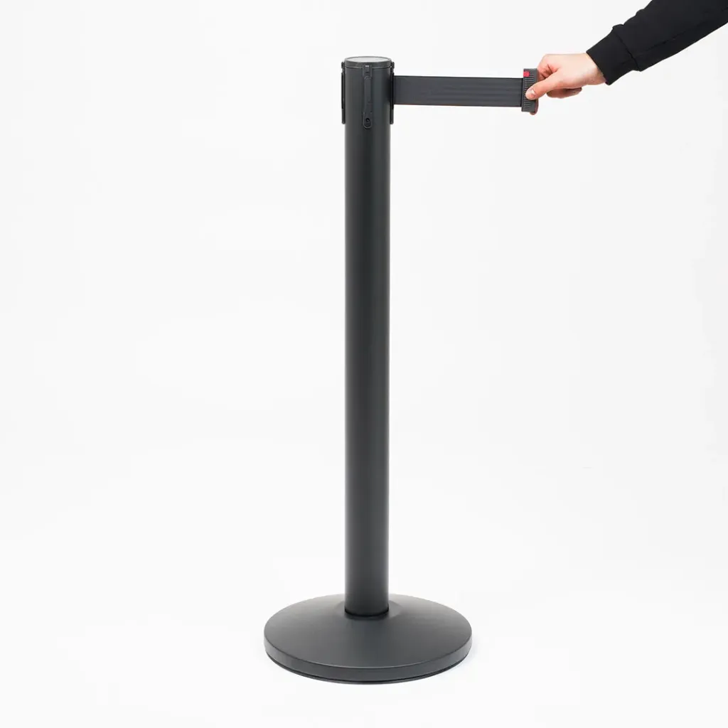 [TLNSTOP580-N] Poteau de guidage sangle 5 m – Noir – Base conique (Noir)